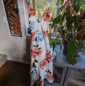 NEW gorgeous white floral halter a-line dress